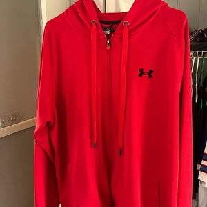 XL Red Under Armour Long Sleeve Zip Up